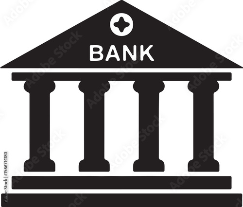 Classic Bank Building Icon Financial Institution Symbol