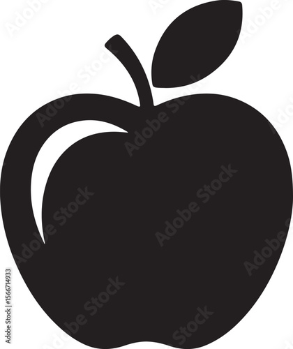 Crisp Red Apple Icon Simple, Clean Vector Illustration