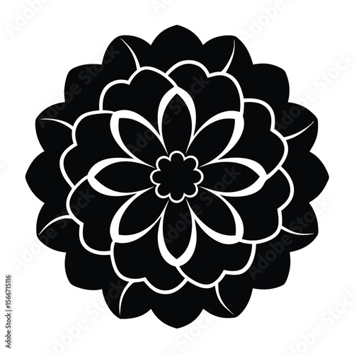 Vibrant marigold flower head with detailed layered rounded petals perfect for floral banners and advertisements