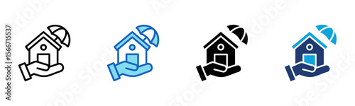 Home Insurance icon Multi Style Vector Illustration
