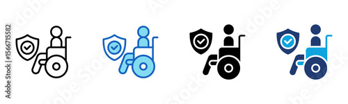 Disability Insurance icon Multi Style Vector Illustration