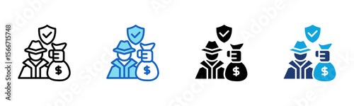 Fraud Protection icon Multi Style Vector Illustration