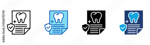 Dental Insurance icon Multi Style Vector Illustration