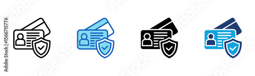 Insurance Card icon Multi Style Vector Illustration