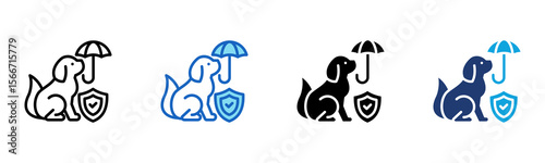 Pet Insurance icon Multi Style Vector Illustration