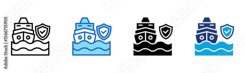 Marine Insurance icon Multi Style Vector Illustration