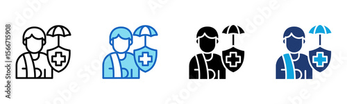Accident Insurance icon Multi Style Vector Illustration