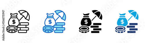 Wealth Protection icon Multi Style Vector Illustration