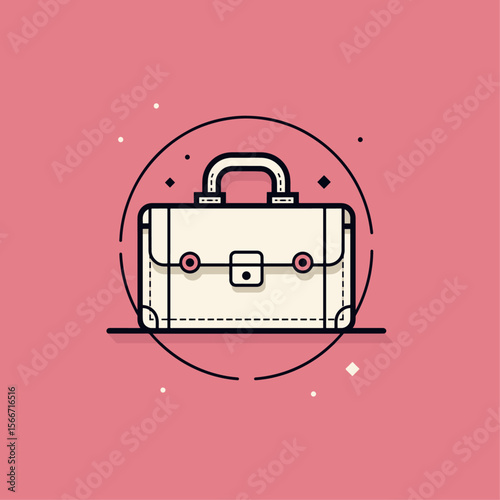 Colored Minimalist Line Icon of Briefcase – Modern Vector Symbol for Business, Career, Office Work, Professional Tools, and Corporate Identity