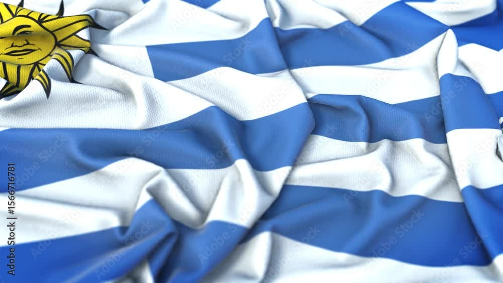 Uruguay Waving Flag Animation Loop
