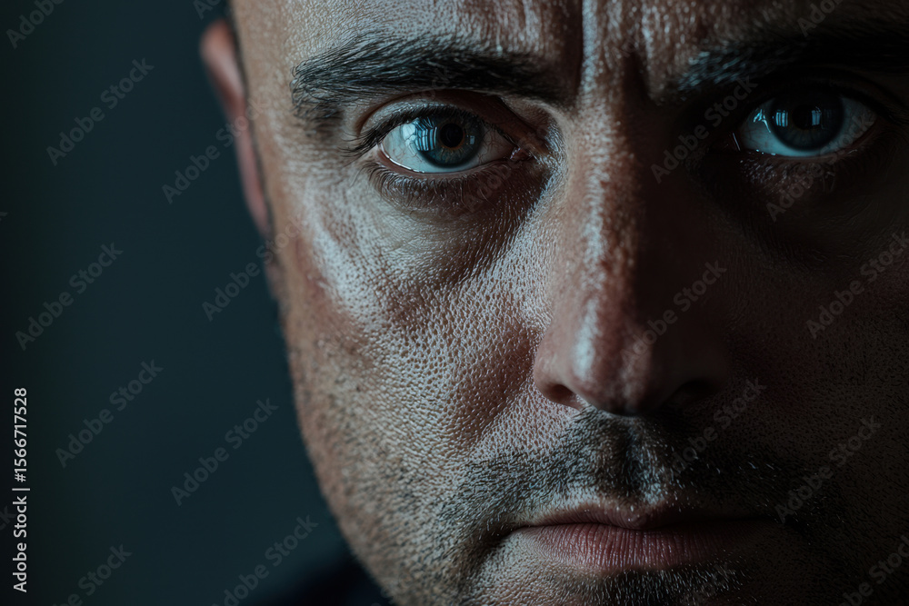 Obraz premium A man with a beard and a serious expression