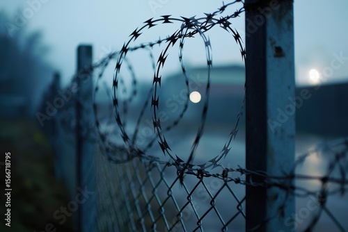 A fence with barbed wire on it