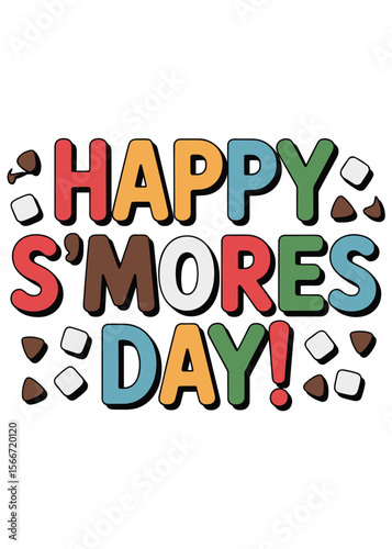 National S'mores Day Typography T-Shirt Design