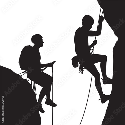 Mountain Rappelling Adventure Silhouette Vector

Rock Climber Abseiling SVG Design

Extreme Rappelling Clipart for Outdoor Lovers

Cliff Descent Adventure Sport Silhouette

Mountain Climber with Rope 