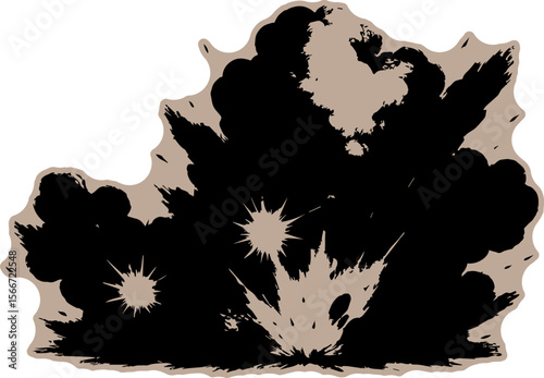 The scene where gunpowder ignites and explodes