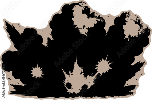 The scene where gunpowder ignites and explodes
