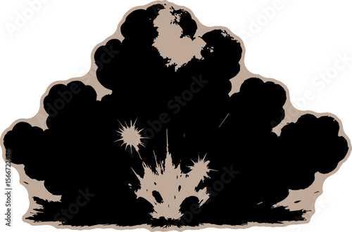 The scene where gunpowder ignites and explodes