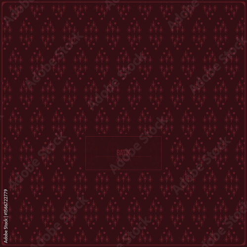 simple batik pattern of multiple dots with dark red maroon background