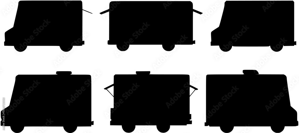 custom made wallpaper toronto digitalAngled side view silhouette design of a food truck with open serving window, food truck, food, truck, vehicle, mobile, street food, fast food, eatery, restaurant, cafe, catering, business, silhouette