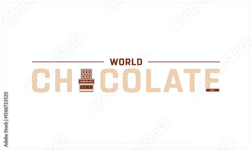 World Chocolate Day design on white background, Typographic Design of World Chocolate Day, Vector Design of World Chocolate Day, World Chocolate Day
