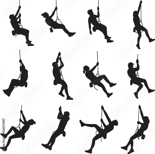 Mountain Rappelling Adventure Silhouette Vector

Rock Climber Abseiling SVG Design

Extreme Rappelling Clipart for Outdoor Lovers

Cliff Descent Adventure Sport Silhouette

Mountain Climber with Rope 