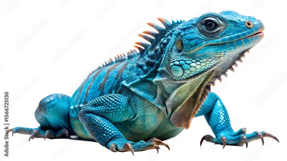 Obraz premium Grand Cayman Blue Iguana isolated on white background