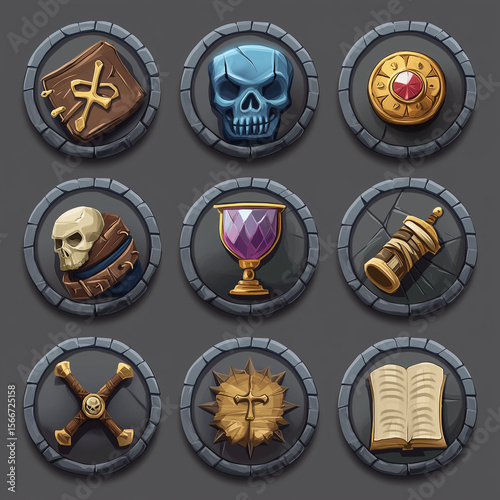 Graphic element isolation background for your design asset, game asset, video game, mobile game, web asset Illustration