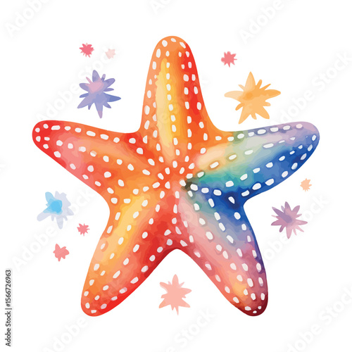 Here's a concise description:

Isolated red sea star vector illustration on a white background