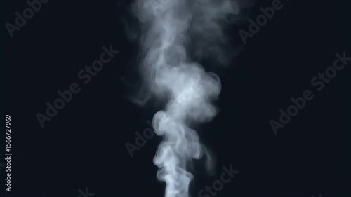 Isolated white smoke slowly rising on a deep black background, smooth and natural motion, minimal and clean, loopable style, ideal for intro, transitions, or overlays.