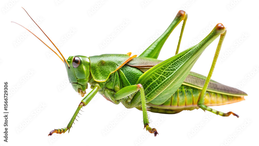 Green Milkweed Locust Grasshopper isolated on white background Green Milkweed Locust Grasshopper isolated on white background