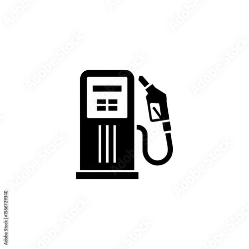 Gas Station Pump Symbol on White PNG for Automotive and Fuel Industry Use