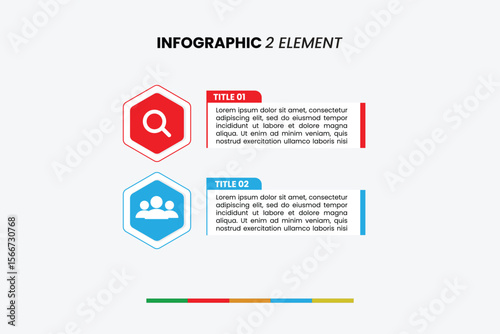 Modern 2-element infographic template with clean design. Ideal for presentations, data visualization, and business reports. Easily customizable