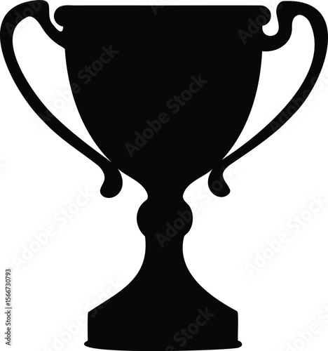 Silhouette of a winner's trophy symbolizing success and achievement