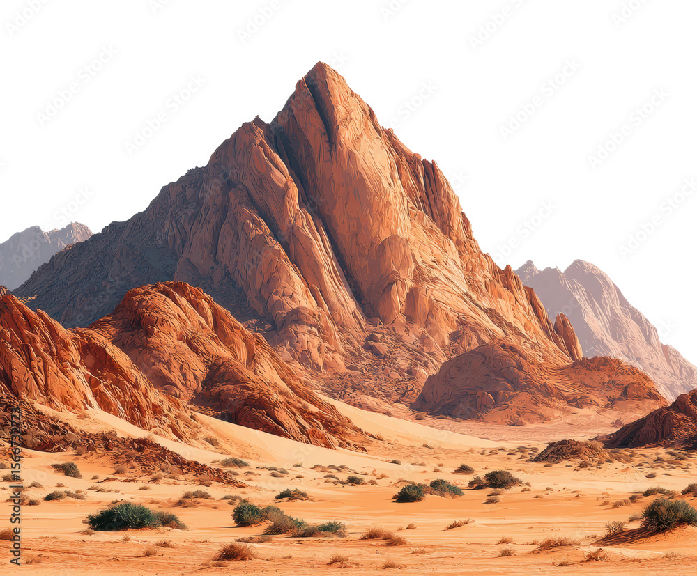 Fototapeta premium Majestic mountain climbing adventure desert landscape exploration nature view