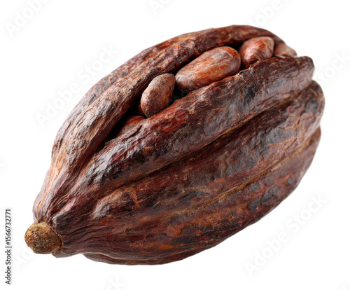 Harvesting cocoa beans from cacao pod nature scene view organic farming