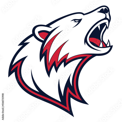 Wallpaper Mural Powerful polar bear head logo Torontodigital.ca