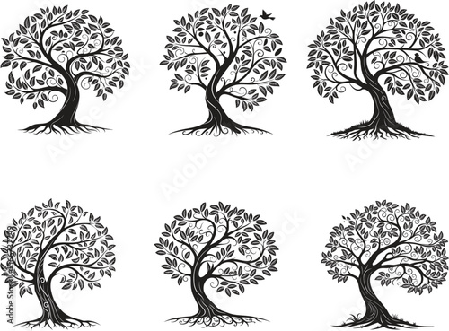 Print Tree of life, tree vector logo this beautiful tree is a symbol of life, beauty, growth, Growth, good health, transparent background
