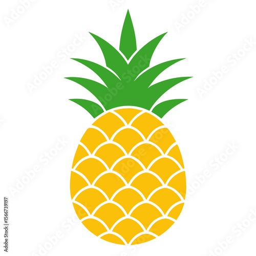 Pineapple isolated fruit silhouette