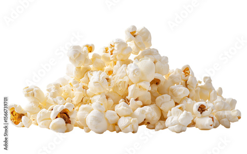 A scattering of popcorn isolated on a transparent background in PNG format.