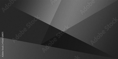 Black and white dark gray abstract background.Geometric pattern shapes.Rough and shabby grain.
