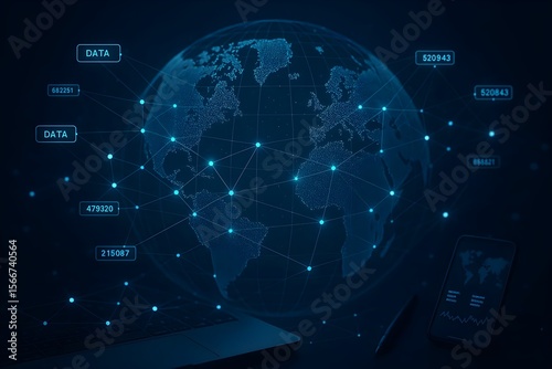 Global Blockchain Network Technology Background