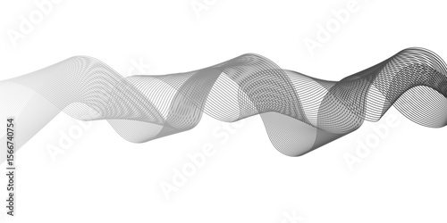 Abstract modern background with grey wavy lines and particles.Abstract grey wavy lines Digital frequency track equalizer background.modern frequency sound wave lines and twisted curve lines background