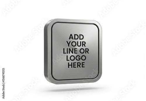 Metal Floating Text Logo Icon Mockup
