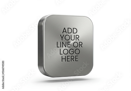 Metal Icon Logo Text Message Mockup