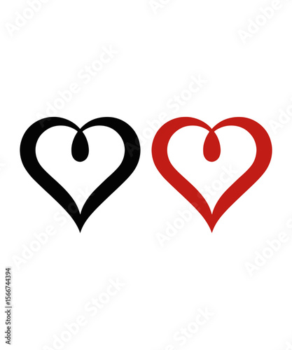 Modern vector illustration of a calligraphic love heart sign element of Valentine's day, love t-shirt design, template for t-shirt, card, invitation, easily editable.