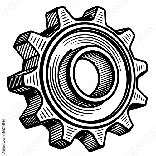 black and white gears