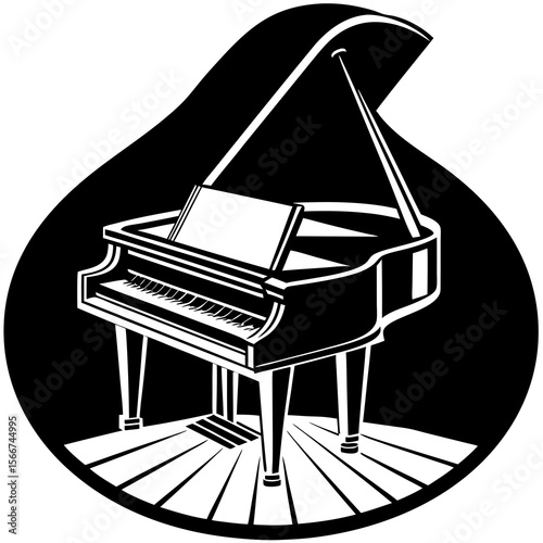 grand piano vector illustration