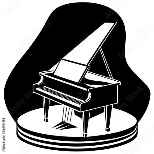 piano and music notes