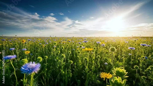 Wildflower Field Timelapse Sunset