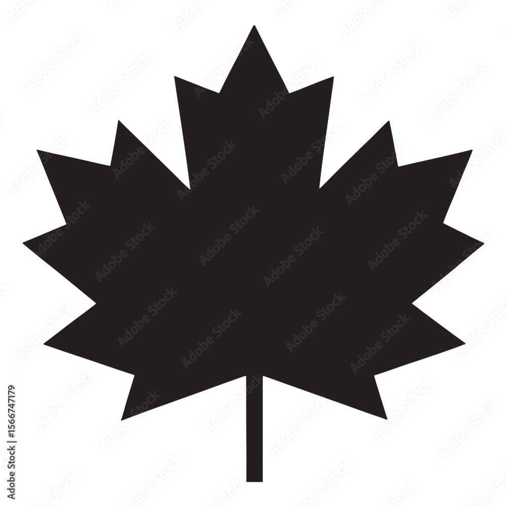 Silhouette Canadian maple leaf black vector illustration Silhouette Canadian maple leaf black vector illustration